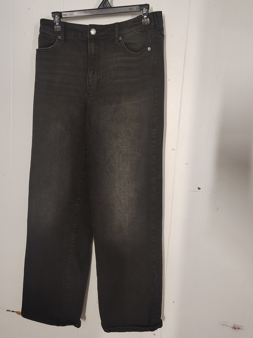 No Boundaries Women's Wide Leg Jeans - Washed Black